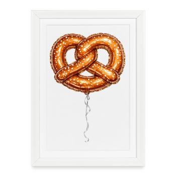 Goldener Ballon-Brezelbogen - Gerahmtes Poster (27 × 37 cm) - Weiß - Vorne
