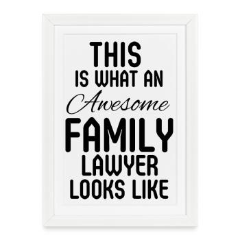 Don de l’école de droit pour avocats de droit en droit de la famille - Affiche encadrée (27 × 37 cm) - blanc - Devant