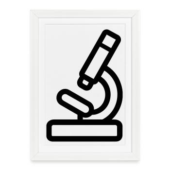 Microscope - Framed poster (27 × 37 cm) - white - Front