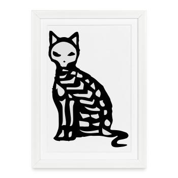 Le squelette et les os d'un chat - Affiche encadrée (27 × 37 cm) - blanc - Devant