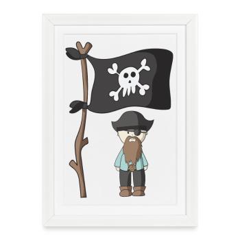 pirate - Affiche encadrée (27 × 37 cm) - blanc - Devant