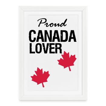 Canada Lover Canada Pays Amérique du Nord Cadeau - Affiche encadrée (27 × 37 cm) - blanc - Devant