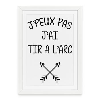 Tir A l'arc / Archer / Archère / Flèche / Sport - Affiche encadrée (27 × 37 cm) - blanc - Devant