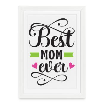 Meilleure maman jamais - Affiche encadrée (27 × 37 cm) - blanc - Devant