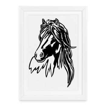 Tête de cheval - Affiche encadrée (27 × 37 cm) - blanc - Devant