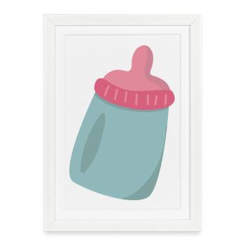 Biberon - Affiche encadrée (27 × 37 cm) - blanc - Devant