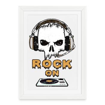 Musique rock sur - Affiche encadrée (27 × 37 cm) - blanc - Devant
