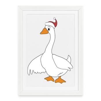 des animaux drôles pour Noël - Affiche encadrée (27 × 37 cm) - blanc - Devant