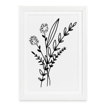Bouquet - Affiche encadrée (27 × 37 cm) - blanc - Devant