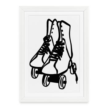 Roller skates sketch - Framed poster (27 × 37 cm) - white - Front