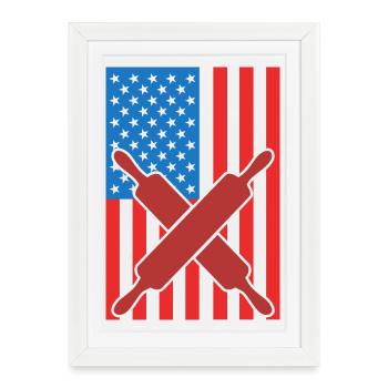 4 juillet USA Baking - Affiche encadrée (27 × 37 cm) - blanc - Devant
