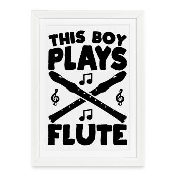 This Boy Plays Flute - Framed poster (27 × 37 cm) - white - Front