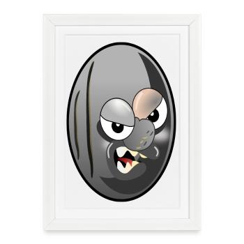 DESSIN ANIMÉ OLIVES NOIRES - Affiche encadrée (27 × 37 cm) - blanc - Devant