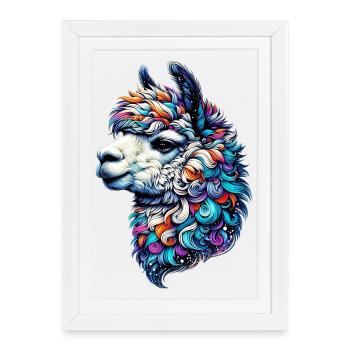 Alpaga - Affiche encadrée (27 × 37 cm) - blanc - Devant