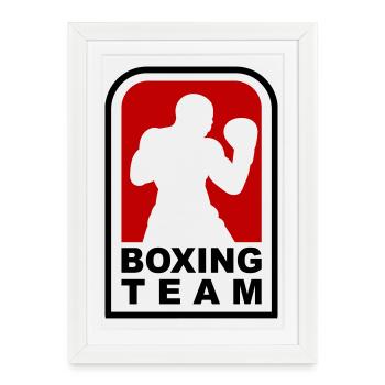 Conception d’équipes de boxe pour les gymnases de boxe et les arts martiaux - Affiche encadrée (27 × 37 cm) - blanc - Devant