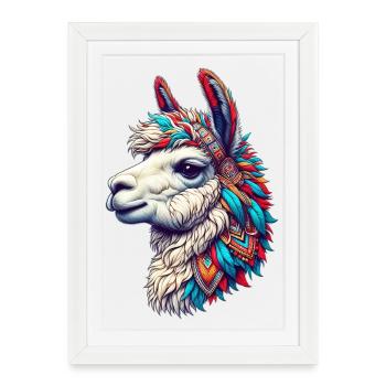 Alpaga - Affiche encadrée (27 × 37 cm) - blanc - Devant