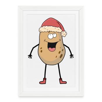 Père Noël Pommes de terre du Père Noël Pommes de terre - Affiche encadrée (27 × 37 cm) - blanc - Devant