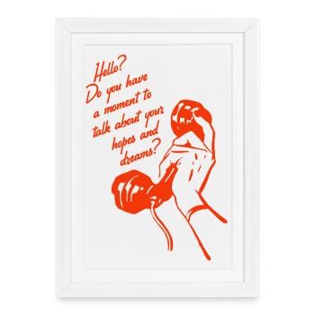 Conception de téléphone rétro – Conversation Hopes & Dreams - Affiche encadrée (27 × 37 cm) - blanc - Devant