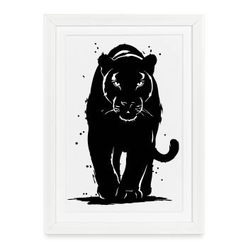 Panthère - Affiche encadrée (27 × 37 cm) - blanc - Devant