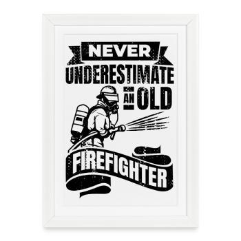 Firefighter Grandfather - Framed poster (27 × 37 cm) - white - Front