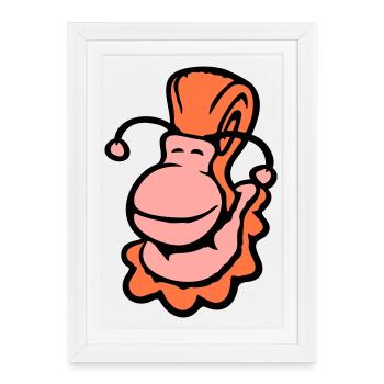 coquille d'escargot limace escargot sourit doucement - Affiche encadrée (27 × 37 cm) - blanc - Devant