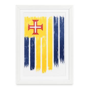 Drapeau portugais avec motif en croix - Affiche encadrée (27 × 37 cm) - blanc - Devant