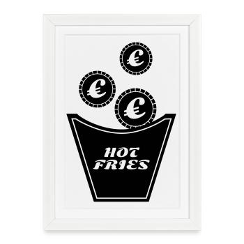 Frites chères - Affiche encadrée (27 × 37 cm) - blanc - Devant