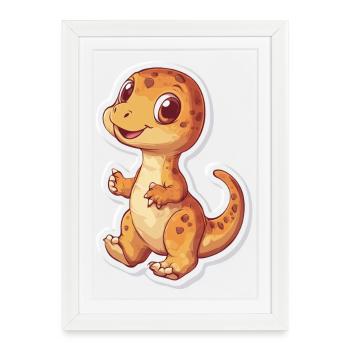 Dinosaure - Affiche encadrée (27 × 37 cm) - blanc - Devant