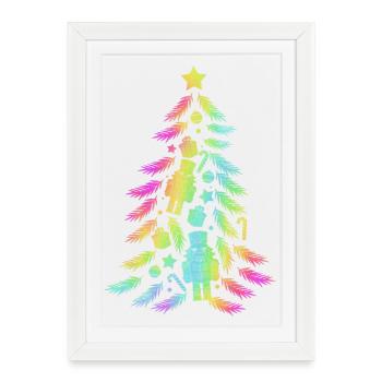 Casse-noisette sapin de Noël - Affiche encadrée (27 × 37 cm) - blanc - Devant