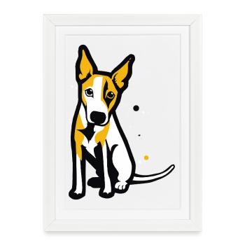 Dog Street Art - Framed poster (27 × 37 cm) - white - Front