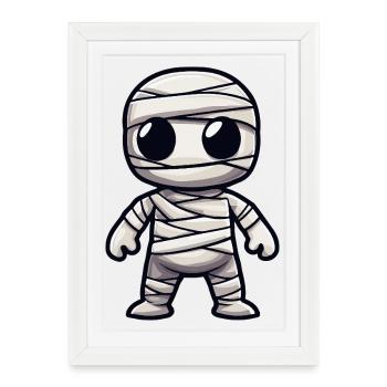 Mummy Halloween Cute Comic - Framed poster (27 × 37 cm) - white - Front