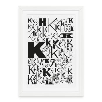 Typo K – Letter Design for Font Lovers - Framed poster (27 × 37 cm) - white - Front