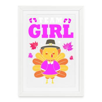 Thanksgiving Gender Reveal Future Maman - Affiche encadrée (27 × 37 cm) - blanc - Devant
