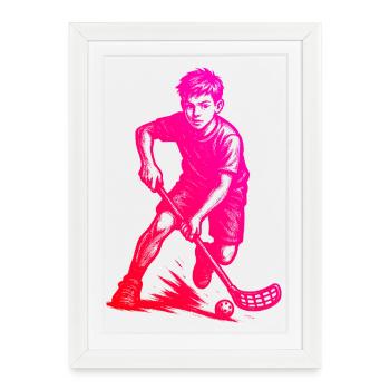 Un incontournable pour un vrai floorball - Affiche encadrée (27 × 37 cm) - blanc - Devant