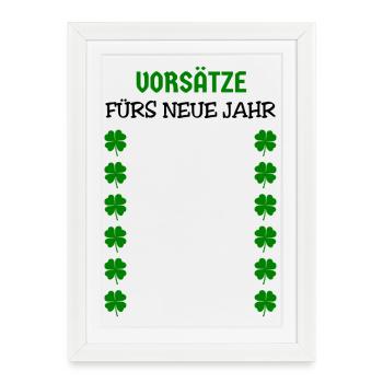New Year's Eve Shamrock New Year's Resolutions New Year - Framed poster (27 × 37 cm) - white - Front