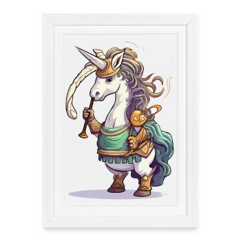 Cornemuses Guerriers Licorne - Affiche encadrée (27 × 37 cm) - blanc - Devant