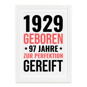 Born in 1929 – Matured to perfection - Framed poster (27 × 37 cm) - white - Front