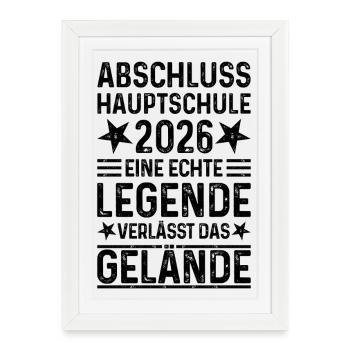 Diplôme du secondaire 2026 - Affiche encadrée (27 × 37 cm) - blanc - Devant