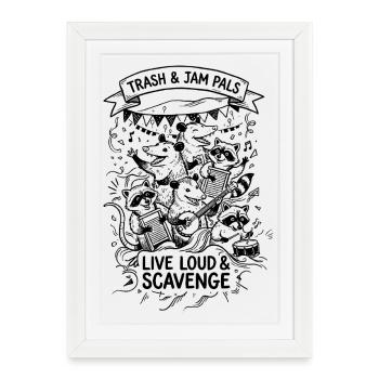 Trash and Jam Pals - Affiche encadrée (27 × 37 cm) - blanc - Devant