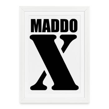 Maddox – First Name Design | Minimal Typography - Framed poster (27 × 37 cm) - white - Front