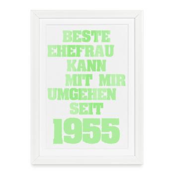 1955 - Affiche encadrée (27 × 37 cm) - blanc - Devant
