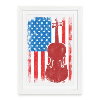Violoniste patriote américain - Affiche encadrée (27 × 37 cm) - blanc - Devant