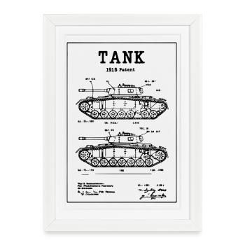 Brevet du plan Tank 1915 - Affiche encadrée (27 × 37 cm) - blanc - Devant