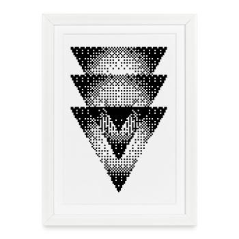 triangles design - Framed poster (27 × 37 cm) - white - Front