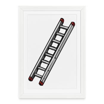 Illustration de l’échelle diagonale - Affiche encadrée (27 × 37 cm) - blanc - Devant
