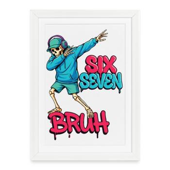 Chemise Skeleton Bruh Streetwear - Affiche encadrée (27 × 37 cm) - blanc - Devant
