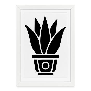Aloe Vera Houseplant Flower Shop Logo Florist - Framed poster (27 × 37 cm) - white - Front