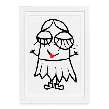Woman Sketch - Framed poster (27 × 37 cm) - white - Front