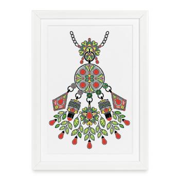 Bijoux de Kabylie - Affiche encadrée (27 × 37 cm) - blanc - Devant