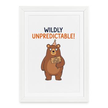 Ours sauvage imprévisible - Affiche encadrée (27 × 37 cm) - blanc - Devant